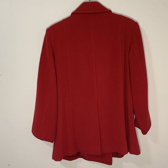Maxx Meren Women's Size 10 Red Short Wool Pea Coat - Picture 2 of 4